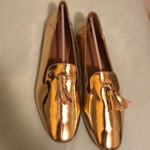 Brand New in Box Gold Tassel Loafers